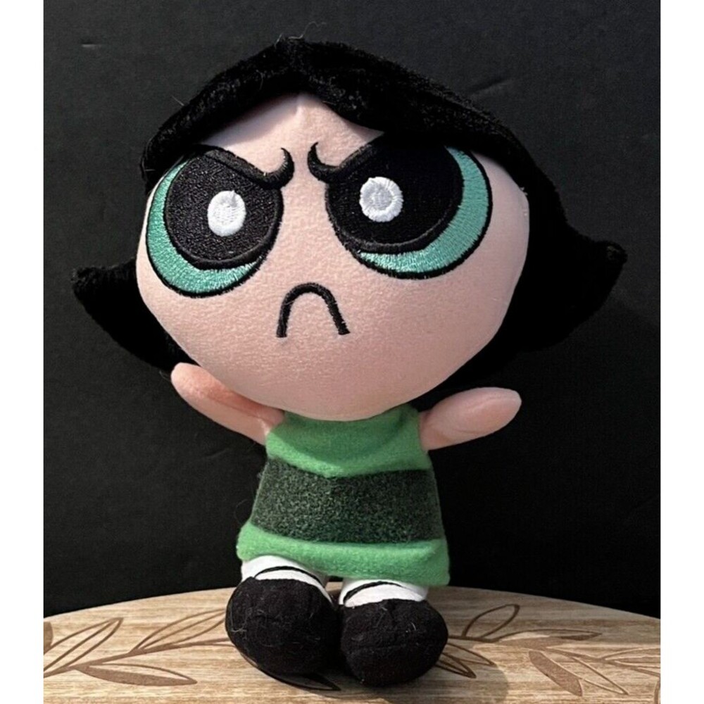 PowerPuff Girls ButterCup with Frown Face Bean Bag Plush 7" Warner Brothers